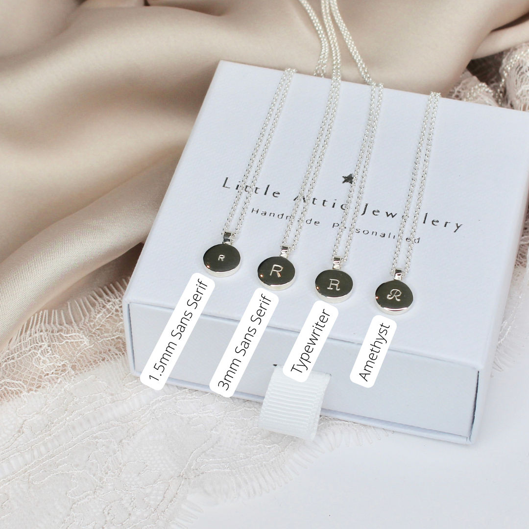 Initial Discs (Disc only) Sterling Silver