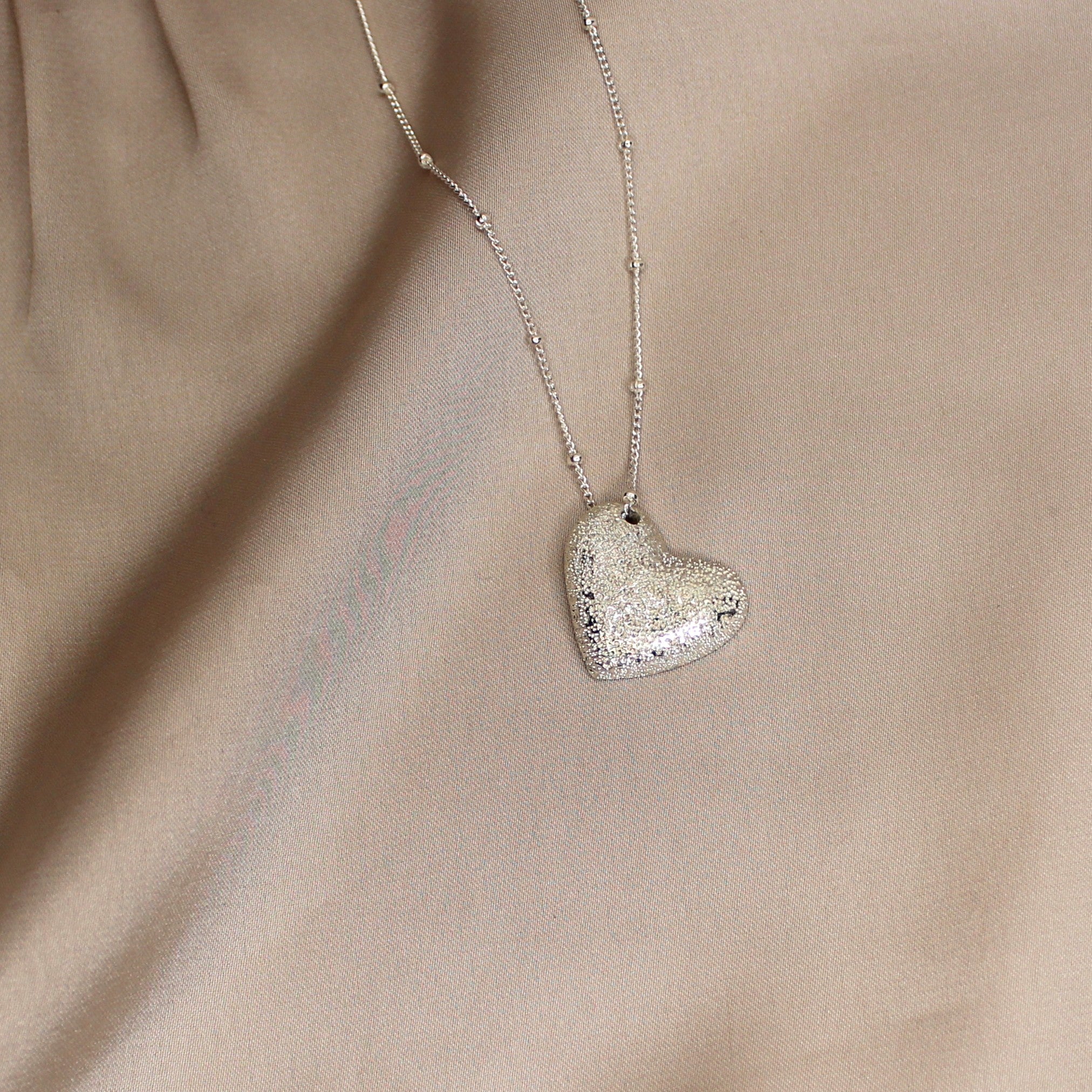 Frosted Heart Pendant