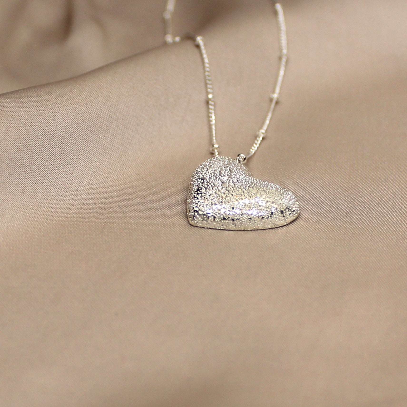 Frosted Heart Pendant