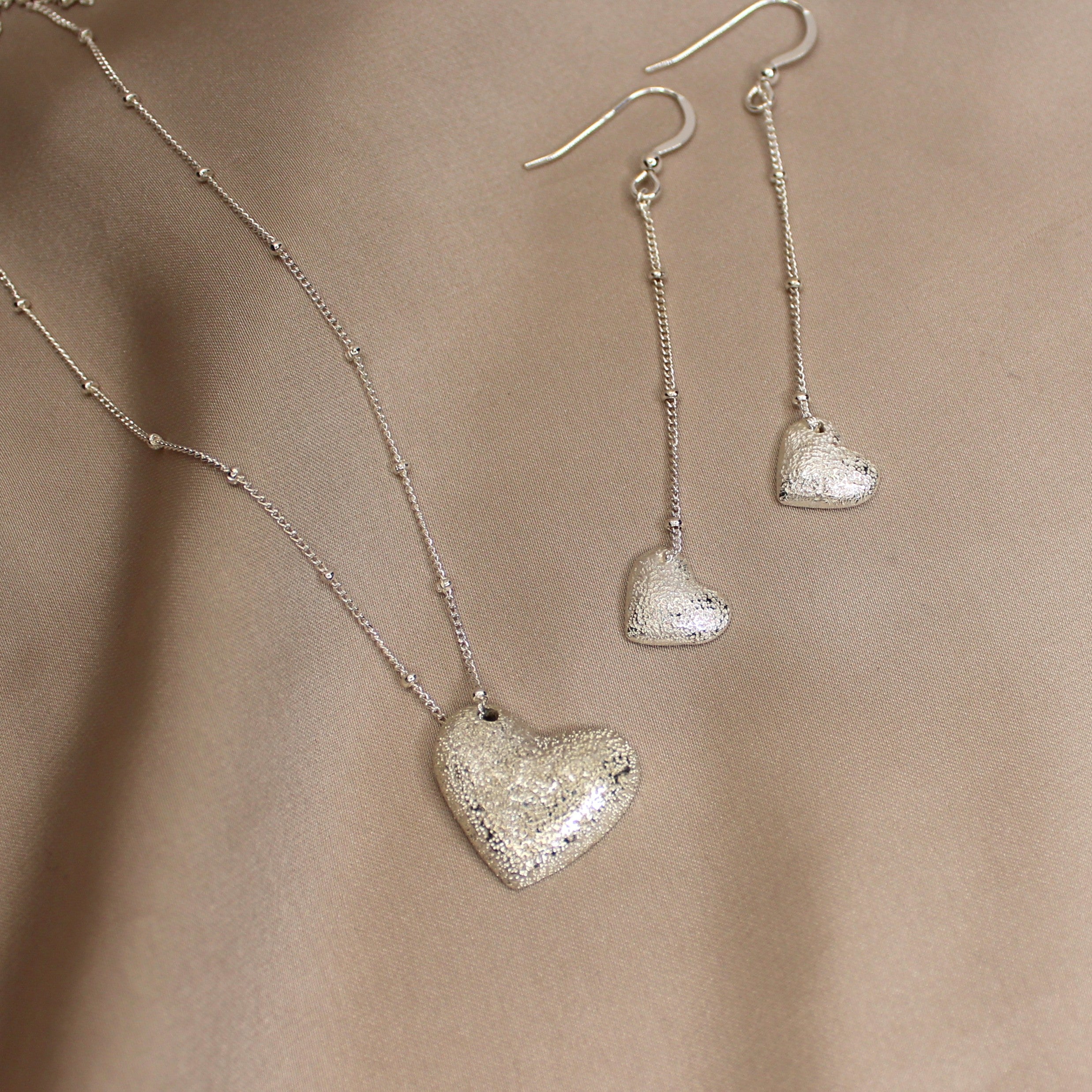 Frosted Heart Pendant