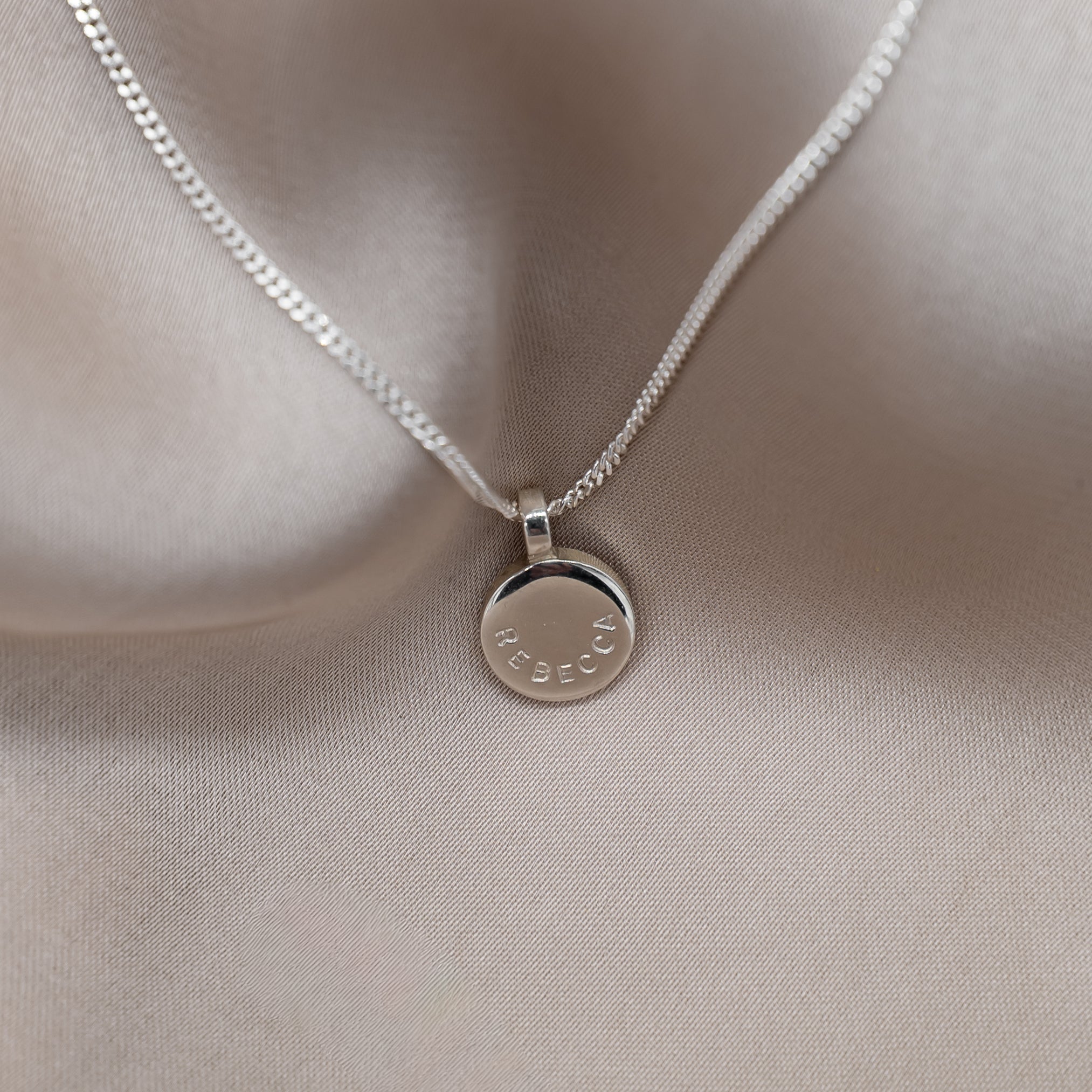 Sterling Silver Name Disc Pendant