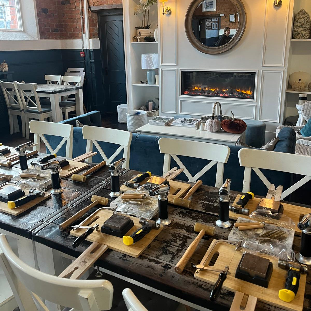 Jewellery making workshop set up