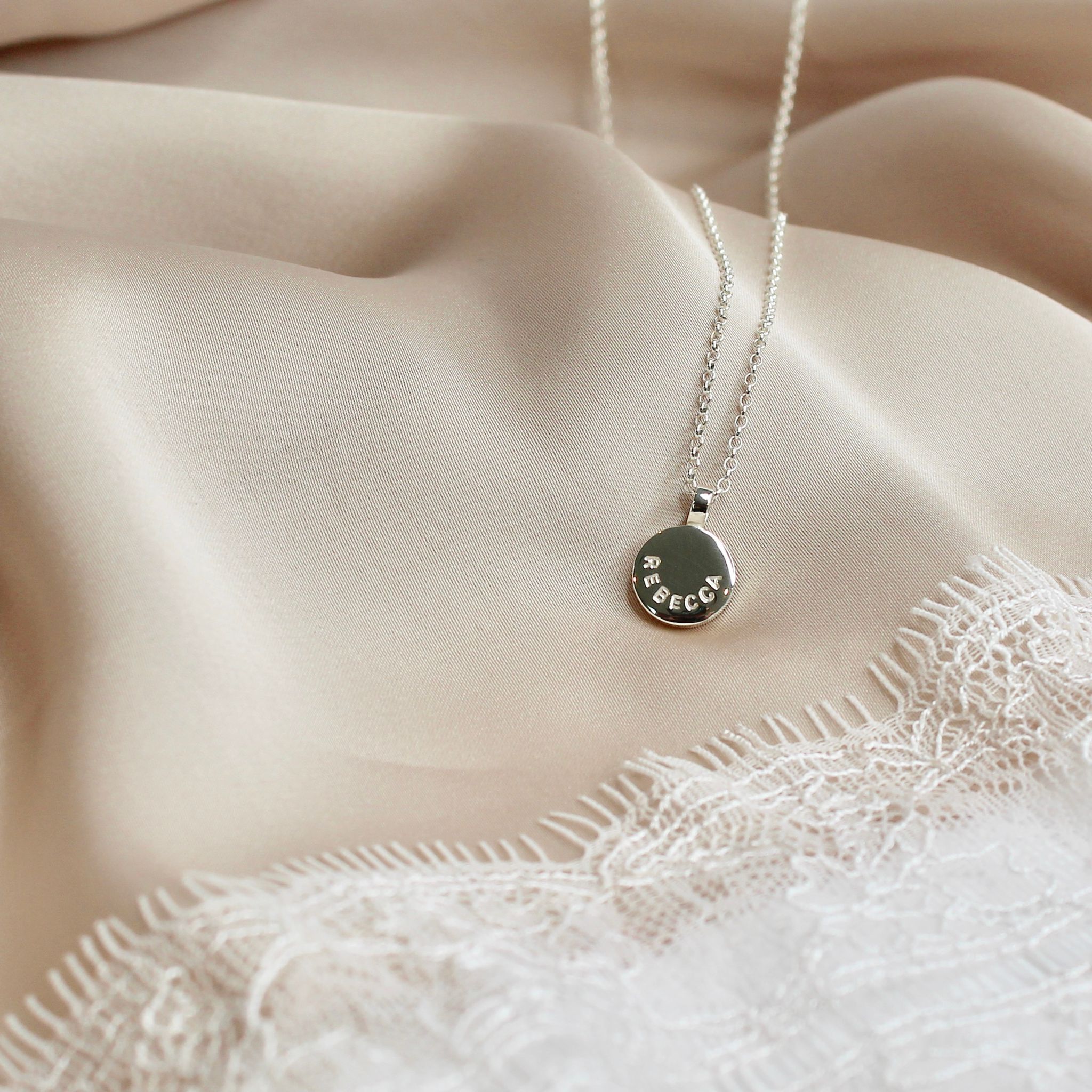 Name Disc Pendant Sterling Silver