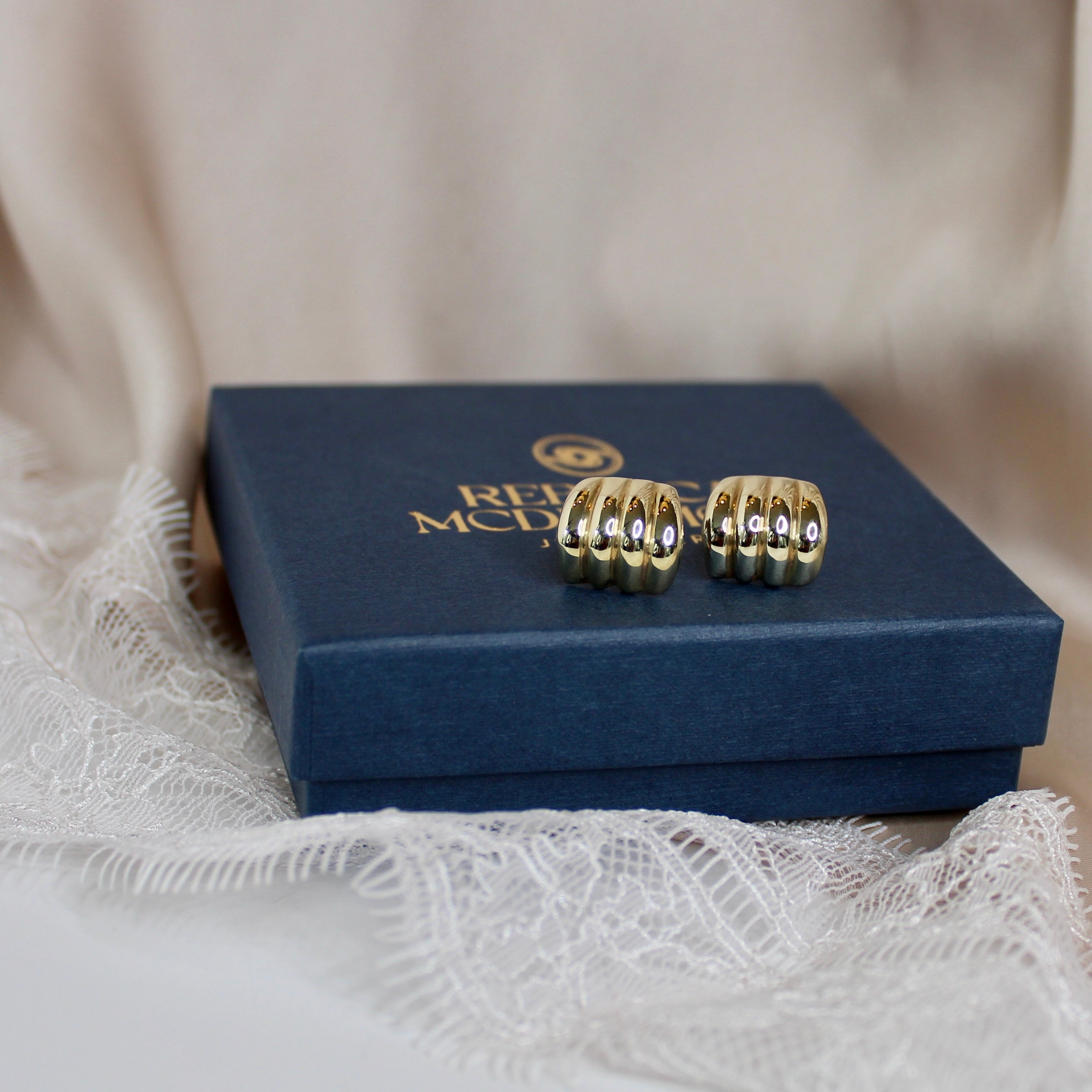 Gold Scalloped Earrings