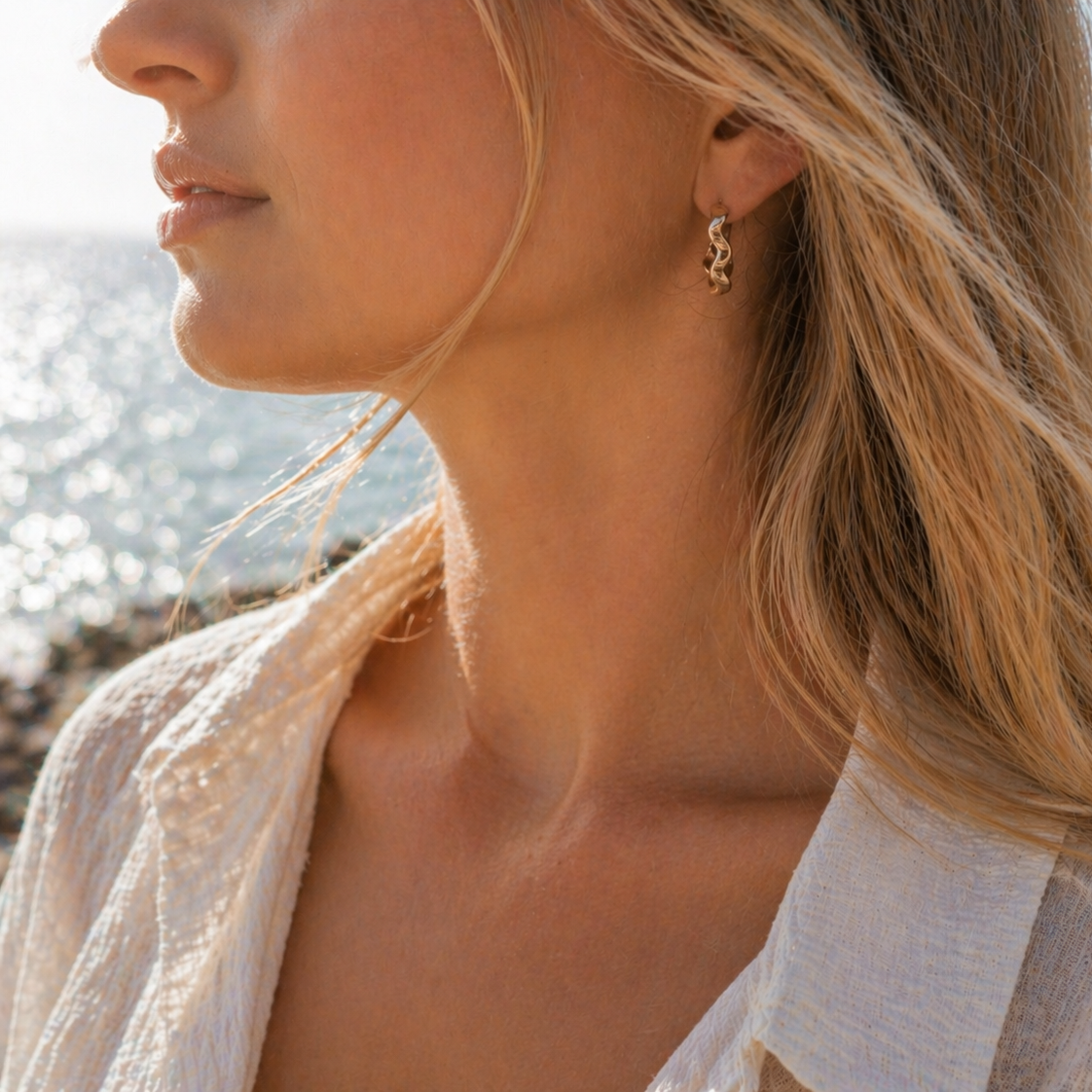 Shoreline Half Huggie Earrings