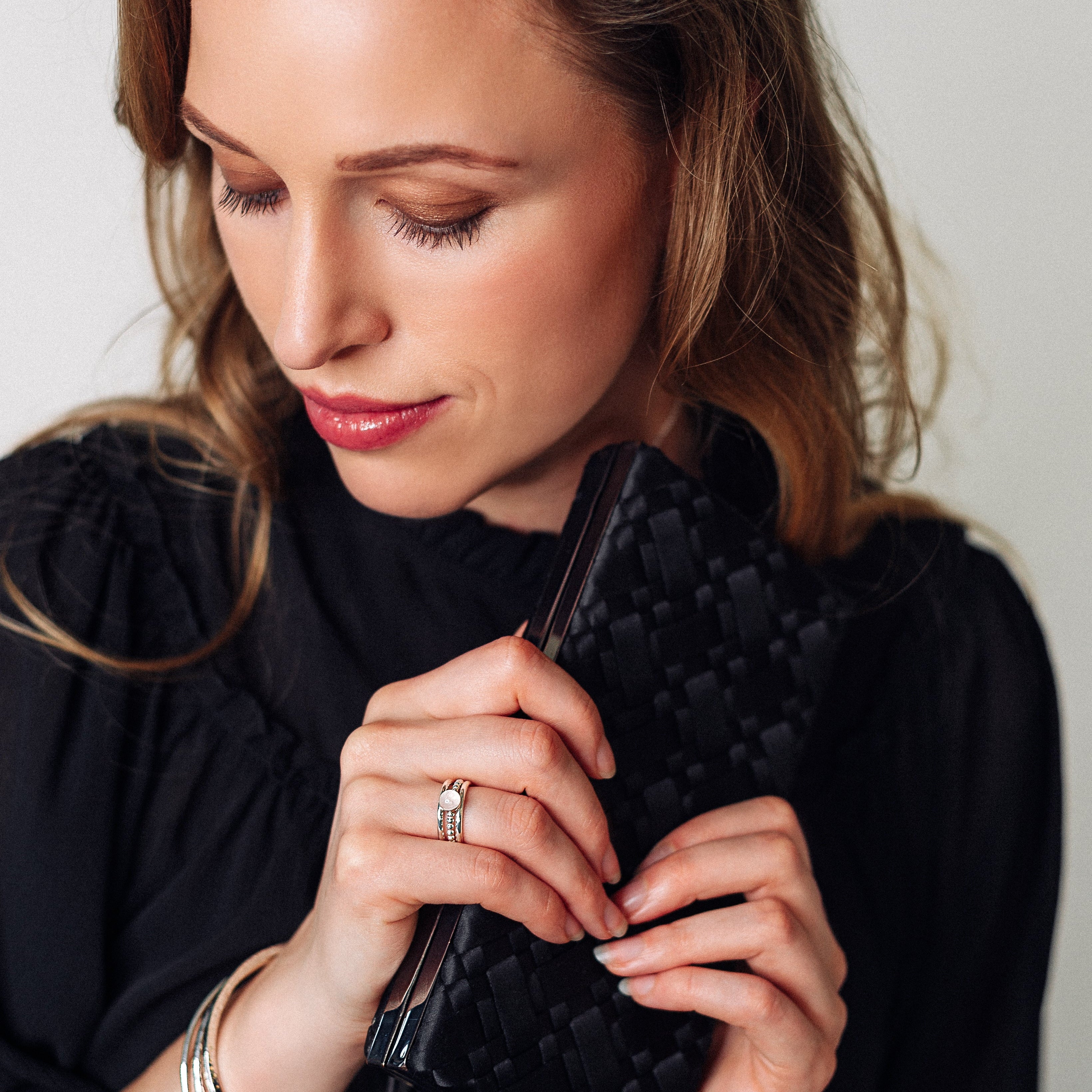 Rose Quartz Stacking Rings