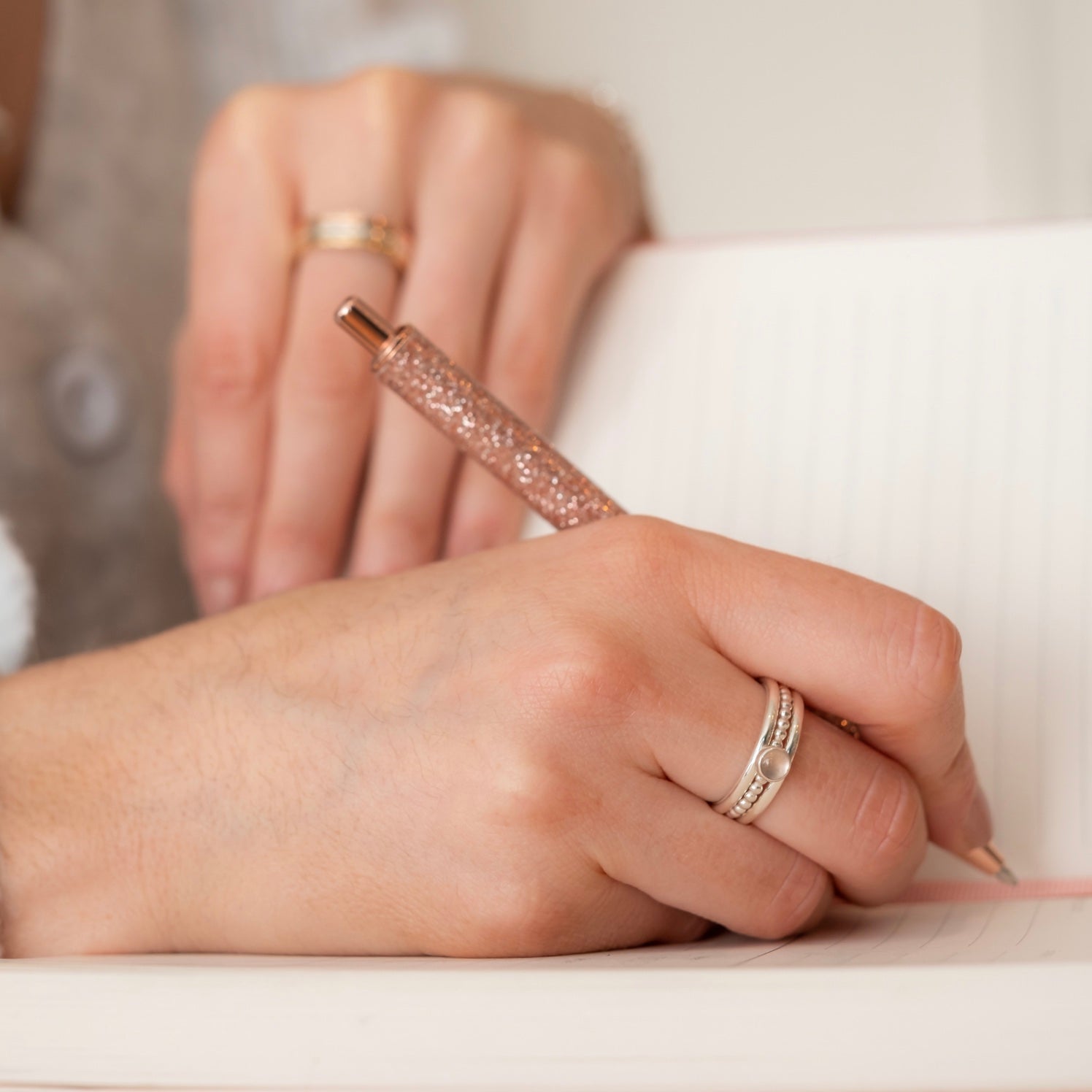 Rose Quartz Stacking Rings